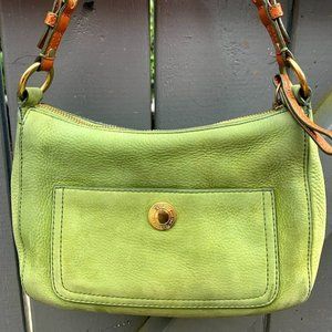 Green Coach Chelsea Nubuck Shoulder Bag